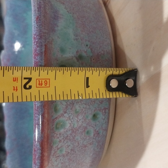 Crab Shaped Dish Bowl Art Pottery Glazed Stoneware Signed 8" Coastal Nautical - Picture 10 of 13